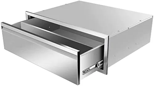 Cajones de cocina para exteriores, cajones de barbacoa de triple acceso de acero inoxidable con asa, cajones de isla para cocinas al aire libre o