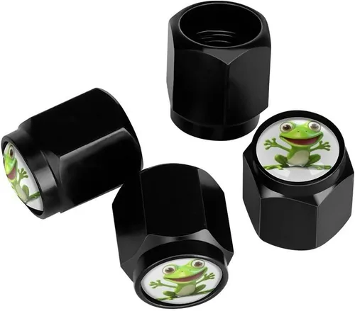 Miniatura 18 de Wolf - Tapones de válvula de neumático con bandera americana, tapas de válvula de neumático de aluminio negro, cubiertas universales