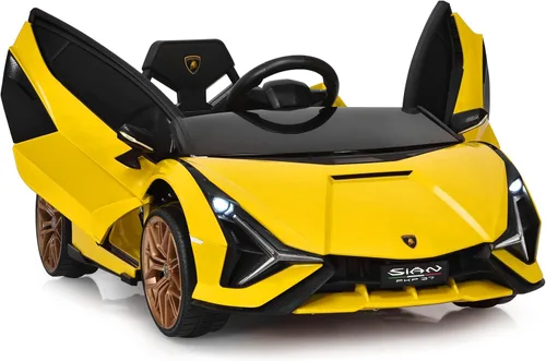 Miniatura 10 de OLAKIDS - Automóvil de paseo con licencia Lamborghini SIAN de 12 V para niños, vehículo eléctrico para niños pequeños con control remoto, juguete