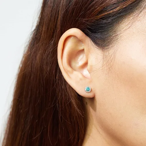 Miniatura 2 de Boma Jewelry Sterling Silver Balinese Circle Stud Earring