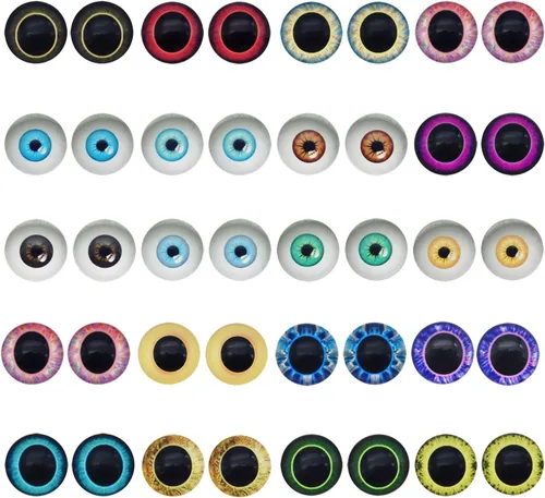 Miniatura 8 de 100 Uds. de cristal Cabujón de cristal de búho unicornio ojos de pupila humana para muñecas de arcilla, esculturas artesanales, búsqueda de 0.31