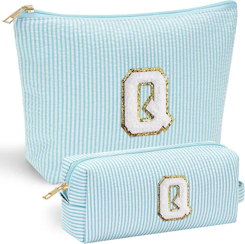 Miniatura 136 de YOOLIFE Regalos del Día de la Madre para mujeres, bolsa de maquillaje con inicial, bolsa de cosméticos, bolsa de maquillaje de viaje, regalos Rosado