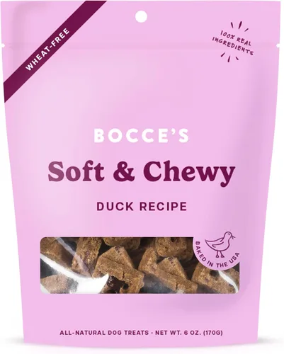 Miniatura 12 de Bocce's Bakery Bac'n Nutty - Golosinas suaves y masticables para perros, sin trigo con sabor a mantequilla de maní y tocino, galletas naturales