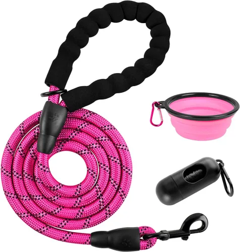 Miniatura 39 de BARKBAY Correas de perro para perros grandes, correa resistente de 4/5/6 pies con cómodo mango acolchado e hilos altamente reflectantes para perros