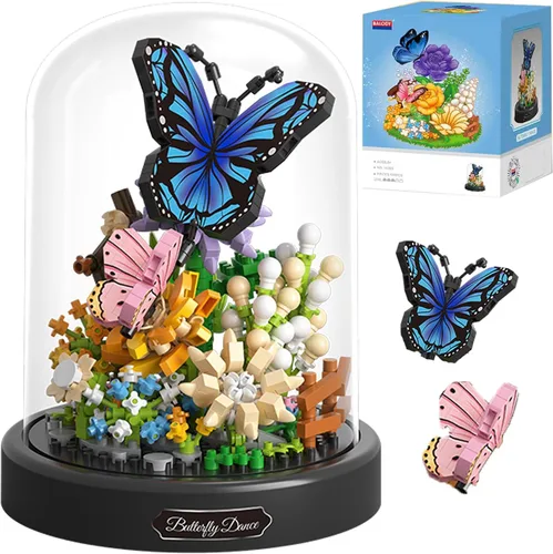 Miniatura 8 de Juego de construcción de bonsái de plantas de insectos, conjunto de mini animales amigos para adultos, regalo de colección de insectos para niños