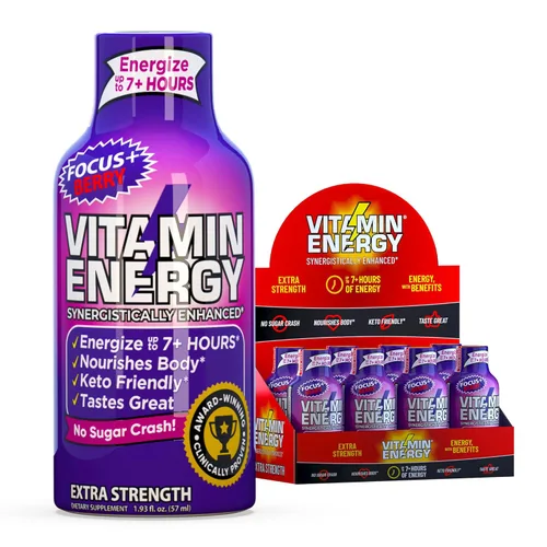 Miniatura 77 de Vitamin Energy Immune+ Extra Strength Energy Shot Army Orange 10 unidades, 260 mg de cafeína natural, vitaminas B, citicolina, té verde, apoyo