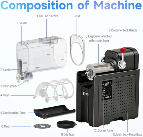 Miniatura 8 de SYINTAO Máquina de helados 2 en 1 para hacer helados de servicio suave y granizado, máquina de bebidas congeladas sin necesidad de hielo