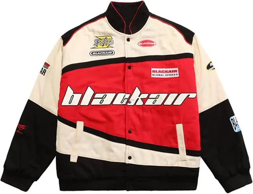 Aelfric Eden Chaqueta de motocicleta para hombre, chaqueta de béisbol Blackair Moto Varsity para mujer, abrigos vintage