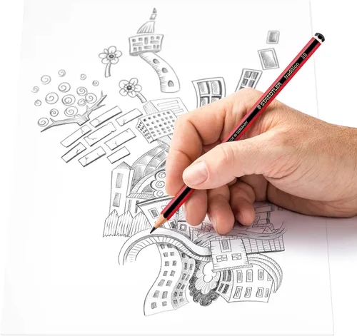 Miniatura 4 de STAEDTLER 110-3B Tradition - Lápiz de grafito para dibujo y bocetos, 3B (caja de 12), color negro