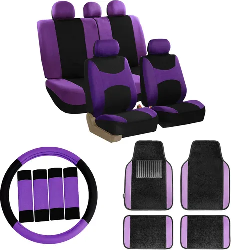 Miniatura 12 de FH Group FH-FB030115 Combo Set: Fundas de asiento de tela ligera y brisa (Aptas para bolsa de aire y división) W. FH2033 + F14407 Alfombrillas