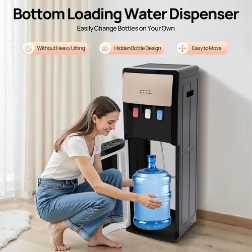 Miniatura 2 de Bacocoo Dispensador de agua de carga inferior, dispensador de agua caliente y fría y a temperatura ambiente, 3 ajustes de temperatura, diseño