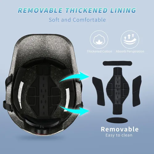 Miniatura 6 de Casco de Bicicleta para Adultos - Cascos de Bicicleta para Hombres y Mujeres - con Luces Traseras LED - Casco Ajustable Estilo Gorra de Béisbol