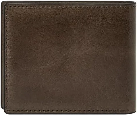 Miniatura 19 de Fossil Derrick - Cartera plegable de piel con bloqueo RFID y ventana de identificación abatible para hombre