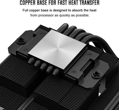 Miniatura 2 de ID-COOLING IS-55 Negro Enfriador de CPU de Bajo Perfil Enfriador de Aire de CPU de 57mm de Altura 5 Heatpipes Ventilador Delgado de 120x120x15mm