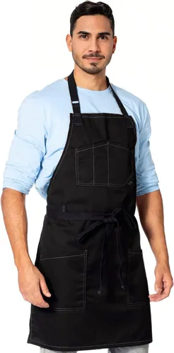 Miniatura 9 de Under NY Sky Delantal de chef – Sarga profesional gris real – Correas de algodón – Bolsillos inteligentes – Ajustable para hombres y mujeres