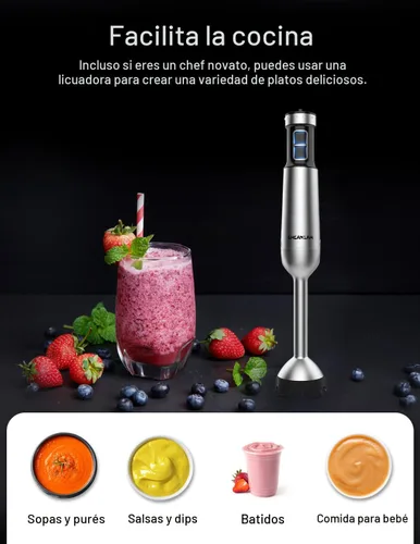 Miniatura 4 de 1000W Potente Batidora de Inmersión de Mano, Nueva Actualización de 2025, Batidora de Mano con 25 Velocidades, Mezclador de Mano con Cable Negro