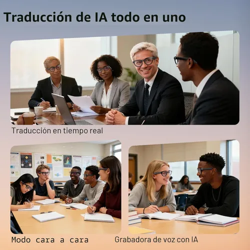 Miniatura 5 de Lentes inteligentes AI con cámara, lentes de cámara 2K, lentes de grabación de video de 12 MP, traducción en tiempo real, asistente de voz AI, gafas