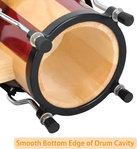 Miniatura 3 de EastRock Bongo - Juego de tambor de 4 y 5 pulgadas para adultos, principiantes, profesionales, instrumentos de percusión de madera y metal con llave