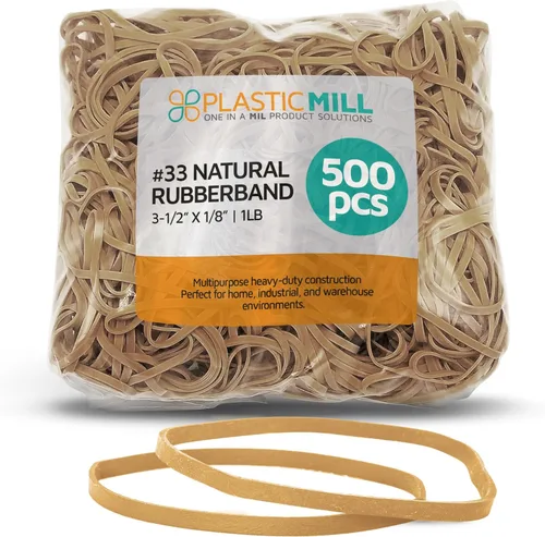 Miniatura 20 de PlasticMill Bandas de goma verde oscuro tamaño 33 (3 1/2" x 1/8") - #33 Bandas de goma de colores suministros de oficina - Bandas fuertes