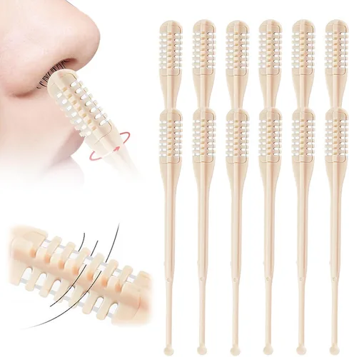 Cortador de pelo nasal 2 en 1, herramienta de eliminación de vello de fosa nasal de doble cabeza, recortador de vello manual portátil para nariz,