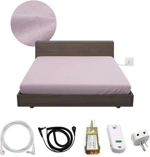 Miniatura 10 de Kit de Sábana Bajera con Conexión a Tierra Connect to The Earth's Energy Bolsillo de 15 Pulgadas de Profundidad Sábanas de Cama con Conexión a