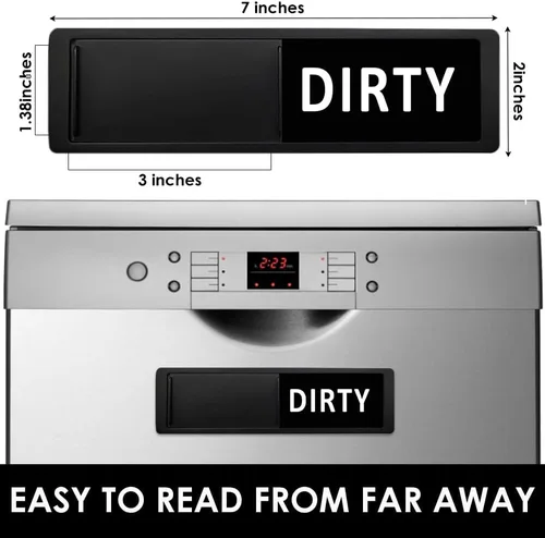 Miniatura 2 de Imán para lavavajillas con texto en inglés "Clean Dirty", accesorios para lavavajillas antiarañazos, imán suave súper fuerte con adhesivos