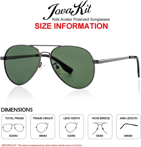 Miniatura 70 de Gafas de sol polarizadas de aviador pequeñas para niñas y niños de 4 a 16 años
