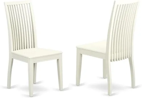 Miniatura 4 de East West Furniture SHIP3-LWH-W - Juego de comedor de 3 piezas para espacios pequeños que contiene una mesa de cocina redonda con pedestal y 2