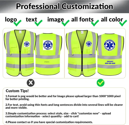 Miniatura 2 de BeautyWill Chaleco de seguridad personalizado con logotipo reflectante de alta visibilidad Clase 2 de alta visibilidad Seguridad Chaleco de trabajo