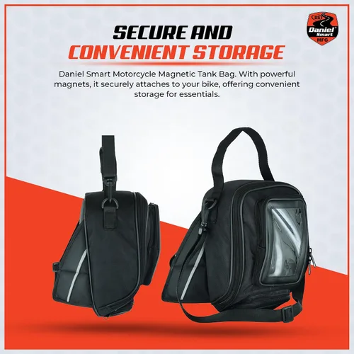 Miniatura 5 de Daniel Smart - Bolsa de tanque para motocicleta con bolsillo compatible con pantalla táctil, resistente al agua, bolsa magnética para teléfono