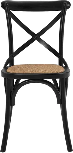 Miniatura 5 de Modway Gear - Silla de comedor de estilo rústico y moderno estilo granja, en madera de olmo y ratán, color negro