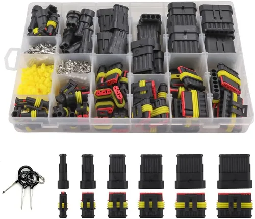 Miniatura 12 de 94 Piezas 6 Juegos Kit de Conectores Deutsch DT, Conectores DT de 2/3/4/6/8/12 Pines con Contactos Estampados Tamaño 16, Conectores Impermeables