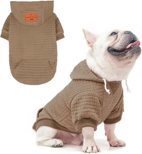 Miniatura 9 de BEAUTYZOO Sudadera con capucha para perro pequeño con bolsillos, ropa para perros pequeños y medianos, niño y niña, abrigos de algodón laminado tipo