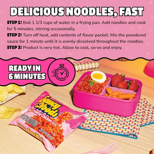 Miniatura 6 de Maruchan Ramen - Fideos de pollo cremosos picantes, fideos picantes - Estilo salteado, salsa atrevida inspirada en Corea, rico sabor, fabricado