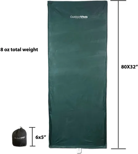 Miniatura 3 de Outdoor Vitals Forro para saco de dormir (carbón, rectangular/micro poliéster)