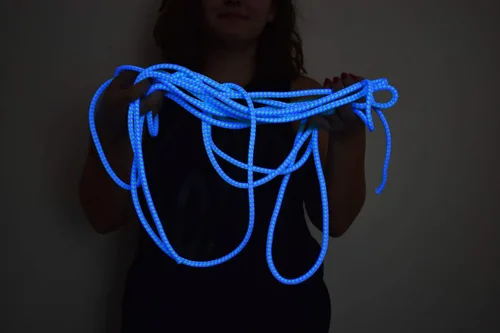 Miniatura 3 de Blacklight Bicolor GloLine - Cuerda luminiscente (azul-verde, 25 pies)