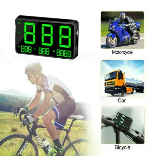 Miniatura 2 de MASO Coche Moto Bicicleta Universal Digital GPS Velocímetro OBD-II Overspeed Alarma Sistema MPH/KM/h