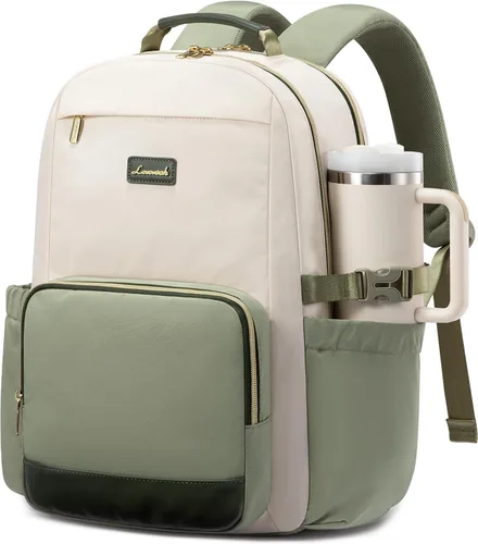 Miniatura 51 de LOVEVOOK Mochila para laptop para mujer con bolsillo para taza de gran capacidad, bolsa de computadora portátil de 15.6 pulgadas, mochila de viaje