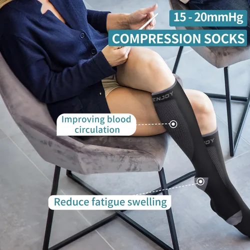 Miniatura 69 de Calcetines de compresión para mujeres y hombres (3 pares) – El mejor apoyo para enfermeras, correr, senderismo, recuperación y calcetines de vuelo