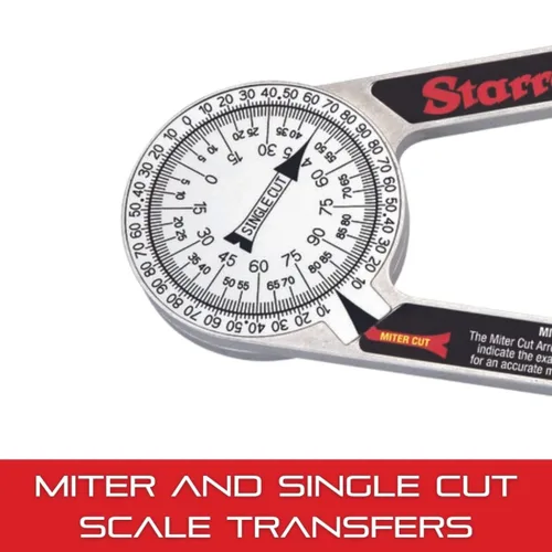 Miniatura 5 de Starrett ProSite 505 - Transportador combinado de aluminio, ideal para carpinteros, fontaneros y mejoras para el hogar de bricolaje, 7 pulgadas