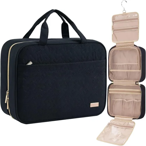 Miniatura 26 de NISHEL Neceser de viaje para mujer, organizador colgante y portátil para champú de tamaño completo, acondicionador, juego de cepillos y accesorios