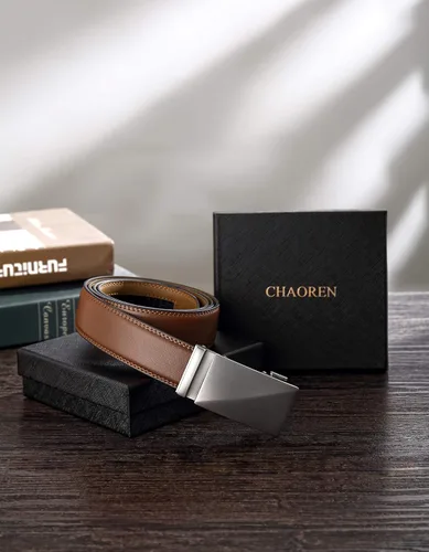 Miniatura 6 de CHAOREN Cinturón de trinquete de cuero para hombre, ajuste personalizable, estilo sin esfuerzo (1.378 in)