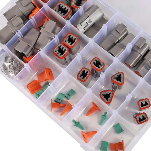 Miniatura 7 de AITRIP Kit de conector DT Deutsch de 188 piezas (12 juegos), conector de 2 pines, 3, 4, 6, 8, 12 pines con contactos sólidos de tamaño 16