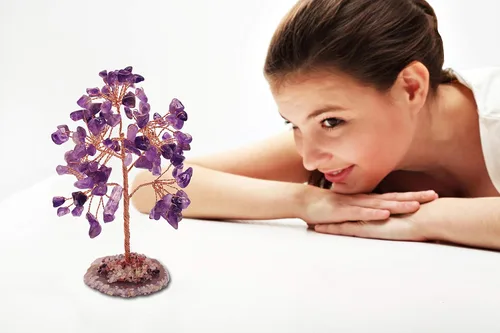Miniatura 2 de Mina Heal Árbol bonsái de cristales curativos para decoración del hogar, decoración de habitación y escritorio de oficina, regalos espirituales