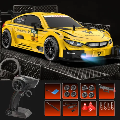 Miniatura 9 de GoolRC Coche de Deriva RC, Escala 1:16 4WD 40KM/H Coche de Carreras RC de Alta Velocidad, 2.4GHz Eléctrico Deportivo de Deriva con Faro, Neumáticos