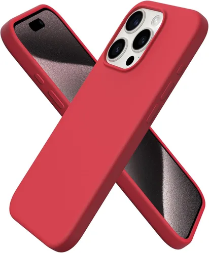 Miniatura 12 de ORNARTO Funda compatible con iPhone 15 Pro de 6.1 pulgadas, silicona líquida de 3 capas cubierta completa de goma de gel suave, funda protectora