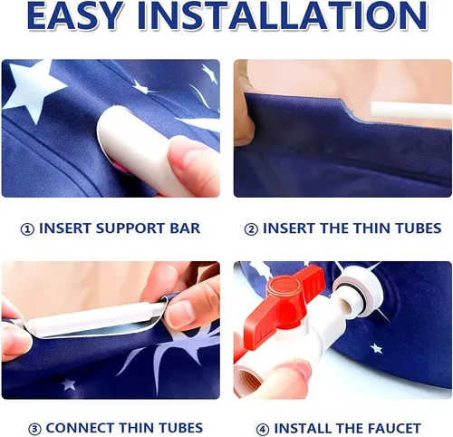 Miniatura 6 de BESTHLS Bañera Plegable Portátil para Remojo, Tina de Baño Ecológica para Cabina de Ducha (Cielo Azul -1)