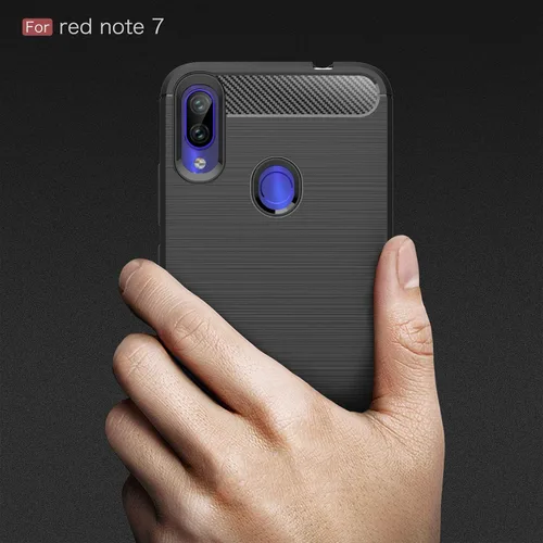 Miniatura 7 de Funda compatible con Xiaomi Redmi Note 7 Caso, Fibra de Carbono Absorción de Choque Slim Case para Xiaomi Redmi Note 7 (Rojo)