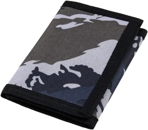 Cartera de lona triple RFID para deportes al aire libre para hombres lindo monedero con cremallera y bolsillo frontal para niños color camuflaje