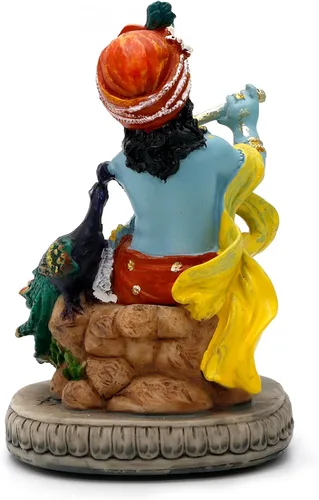 Miniatura 9 de Estatua hindú de Dios Señor Krishna – 4.3 pulgadas de alto, ídolo indio Krishna, escultura para oficina en casa, templo mandir, regalos Puja